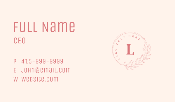 Natural Floral Letter Business Card Design