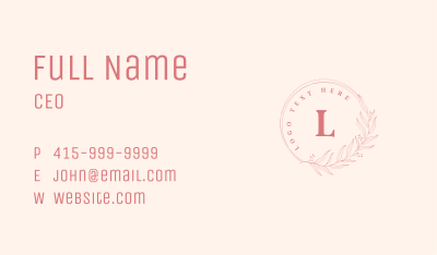 Natural Floral Letter Business Card Image Preview