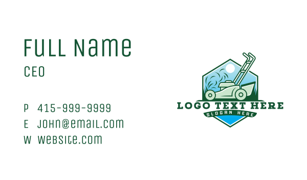 Field Lawn Mower  Business Card Design Image Preview