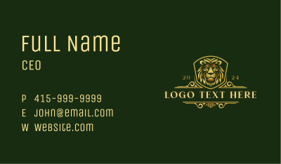 Premium Lion Shield Business Card Image Preview