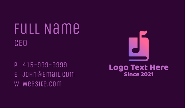 Music Note Audio Book Business Card Design Image Preview
