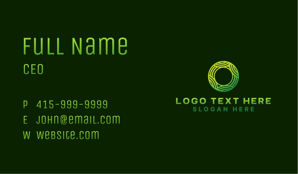 Eco Agriculture Circle Letter O Business Card Design Image Preview