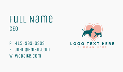 Heart Pet Veterinarian Business Card Image Preview