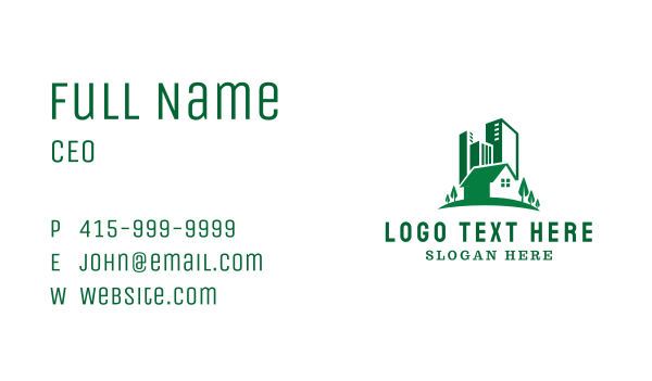 Green House Metropolis Business Card Design Image Preview