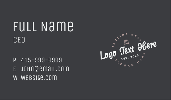 Greek Pantheon Wordmark Business Card Design Image Preview