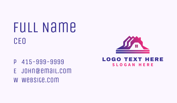 Gradient Roof Housing Business Card Design Image Preview