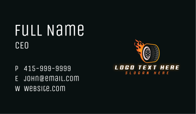 Flame Wheel Automotive Business Card Image Preview