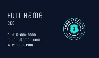 Security Keyhole Shield Business Card Image Preview