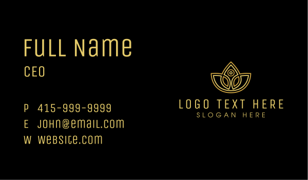 Gold Luxury Flower Spa Business Card Design Image Preview