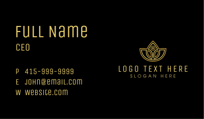 Gold Luxury Flower Spa Business Card Image Preview