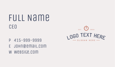 Electric Power Button  Business Card Image Preview