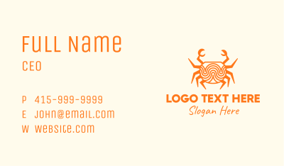 Orange Minimalist Crab Business Card Image Preview
