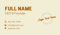 Brown Retro Wordmark Business Card Preview