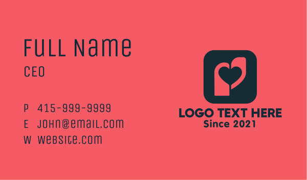 Heart Tag App Business Card Design Image Preview