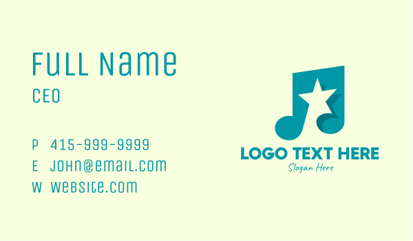 Pop Music Star Business Card Design Image Preview