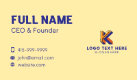 Playful 3D Letter K  Business Card Design