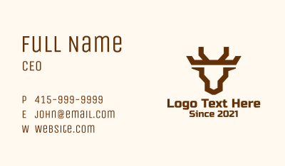 Geometric Minimalist Buffalo Business Card Image Preview