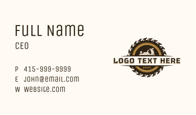 Chisel Saw Carpentry Business Card Image Preview