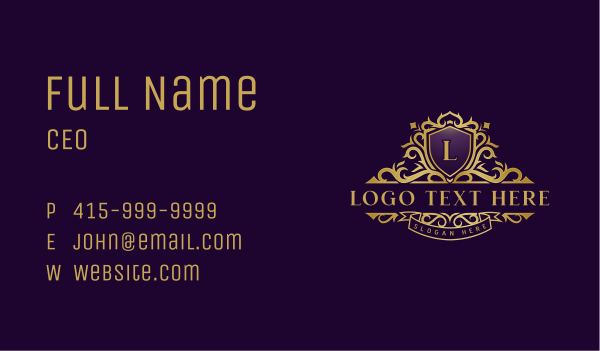 Elegant Shield Royalty Business Card Design Image Preview