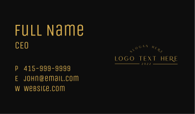 Luxury Company Wordmark Business Card Image Preview