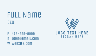 Corporate Letter W Business Card Image Preview
