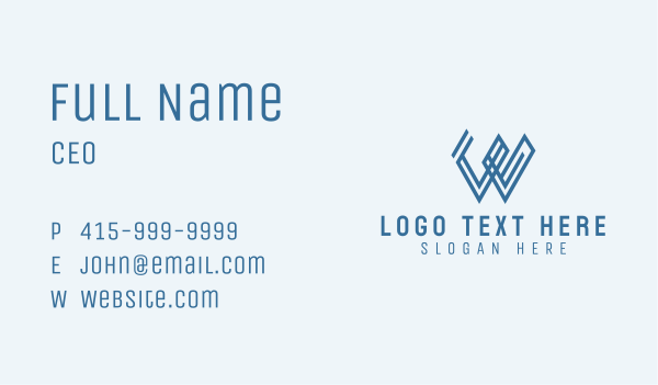 Corporate Letter W Business Card Design Image Preview
