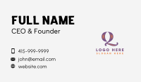 Stylish Calligraphy Letter Q Business Card Image Preview