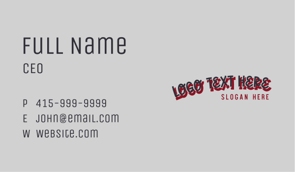 Retro Shadow Wordmark Business Card Design Image Preview