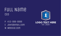 Metallic Keyhole Shield Business Card Image Preview