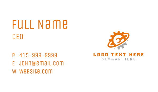Industrial Wrench Gear  Business Card Design Image Preview