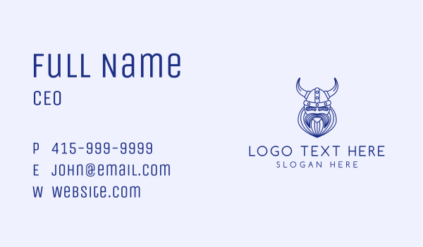 Blue Bearded Viking Business Card Design Image Preview