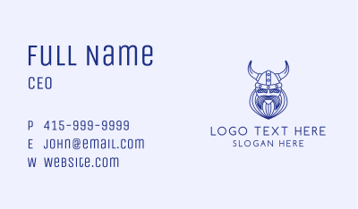 Blue Bearded Viking Business Card Image Preview