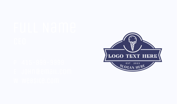 Sweet Ice Cream Cone Business Card Design Image Preview