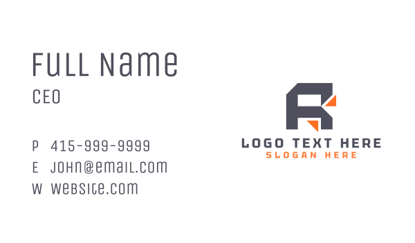 Industrial Triangle Letter R Business Card Design Image Preview