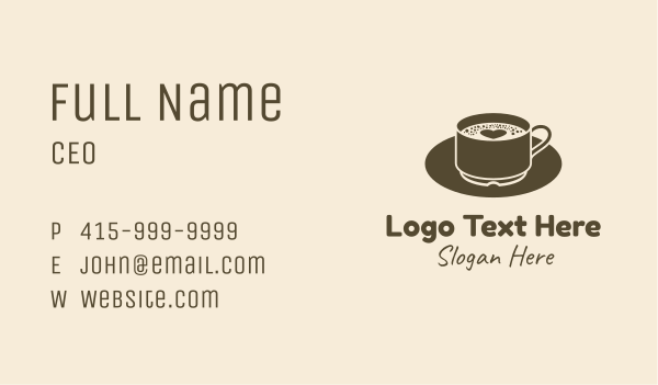 Brown Heart Coffee Froth Business Card Design Image Preview