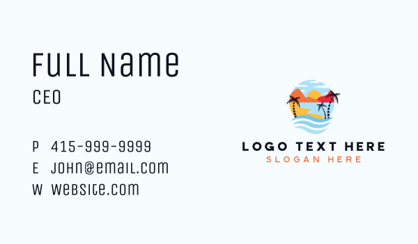 Tropical Island Beach Business Card Design Image Preview