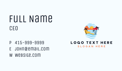 Tropical Island Beach Business Card Image Preview