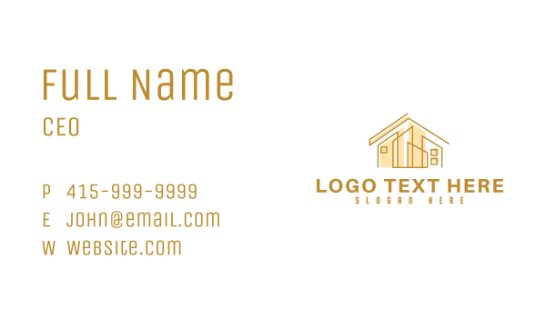 Abstract Gold House Business Card Design Image Preview