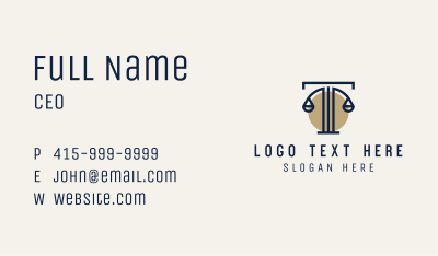 Column Scales Attorney Business Card Image Preview