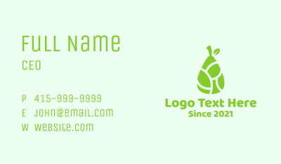 Green Pear Fruit  Business Card