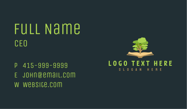Book Publishing Tree Business Card Design Image Preview