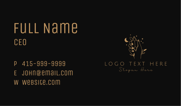 Golden Hand Diamond Business Card Design Image Preview