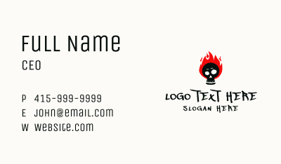 Spooky Fire Skull Business Card Image Preview