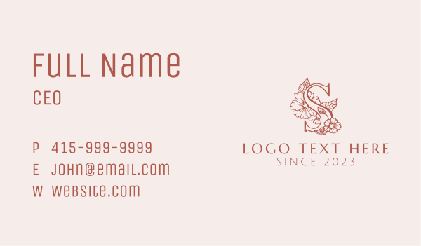 Flower Boutique Letter S Business Card Design Image Preview