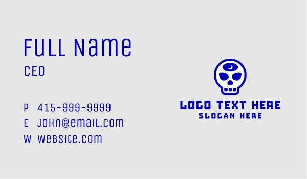 Mystic Moon Skull Business Card Design Image Preview