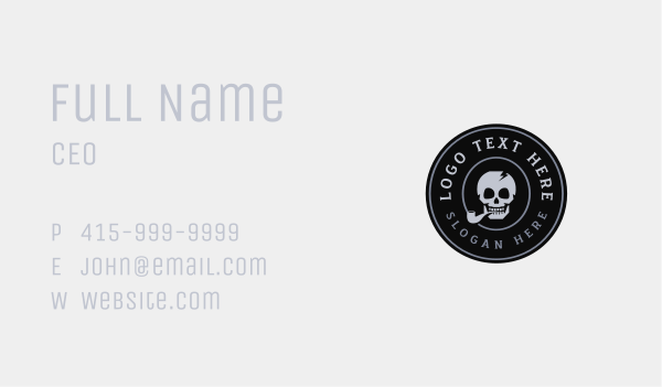 Skull Smoking Pipe Business Card Design Image Preview