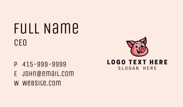 Pork Pig Nose Business Card Design Image Preview