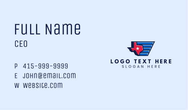 Texas Star State Map Business Card Design Image Preview