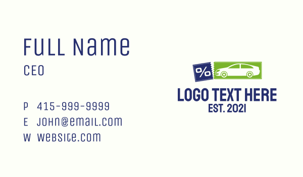 Discount Ticket Car  Business Card Design Image Preview