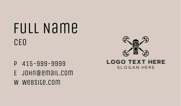 Flying Drone Surveillance Business Card Design Image Preview